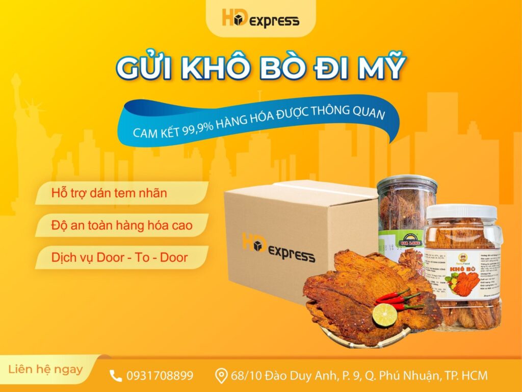 KINH NGHIỆM GỬI KHÔ BÒ ĐI MỸ TẠI HĐ EXPRESS
