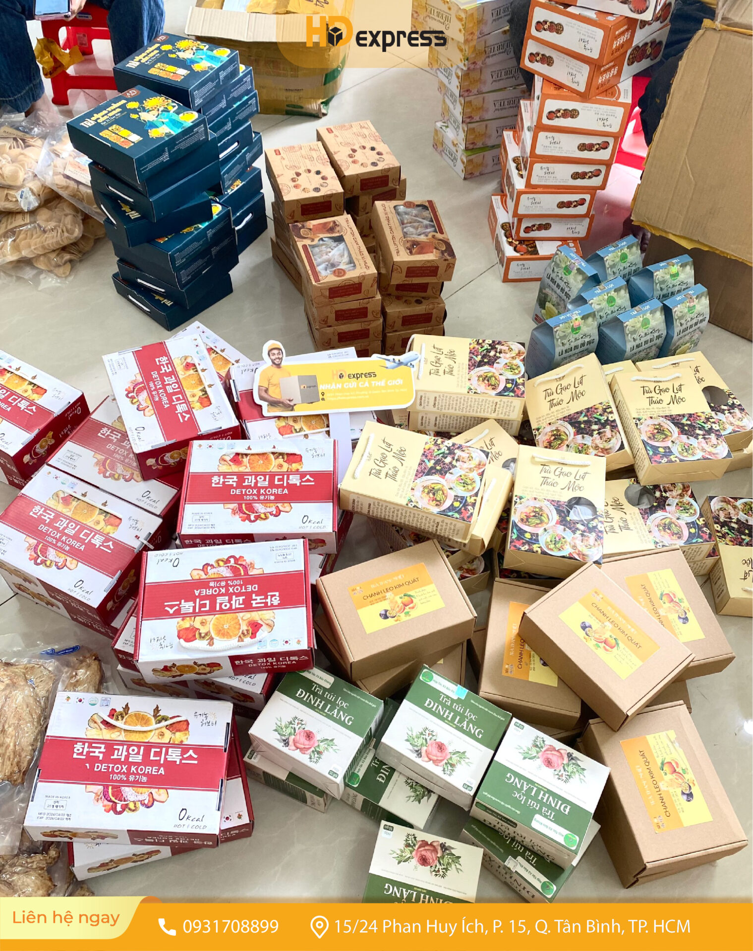 Trà gửi đi Mỹ tại HĐ Express