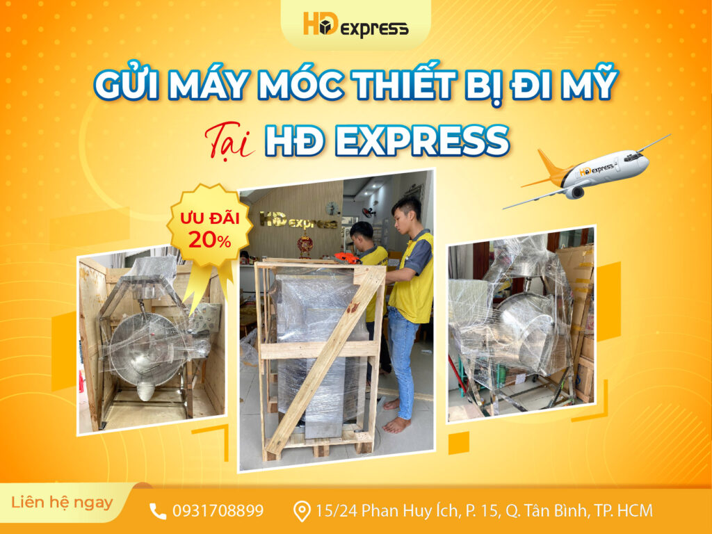 Gửi máy móc thiết bị đi Mỹ