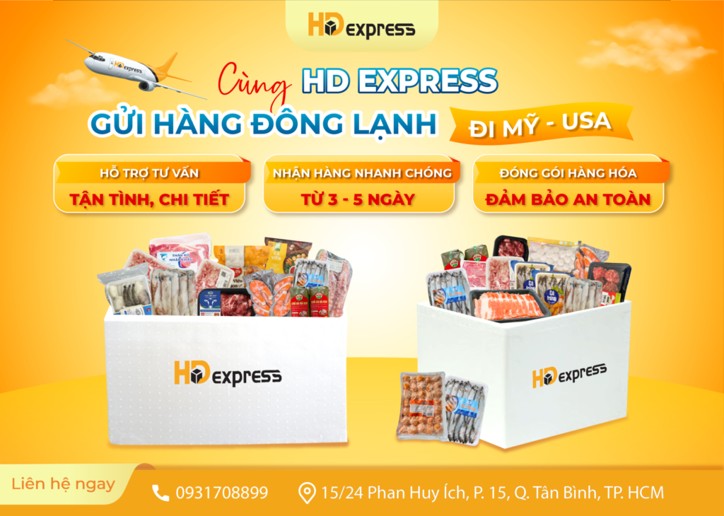 Gửi hàng đông lạnh đi Mỹ