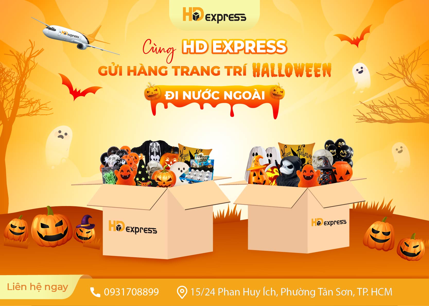 Gửi hàng trang trí Halloween đi nước ngoài