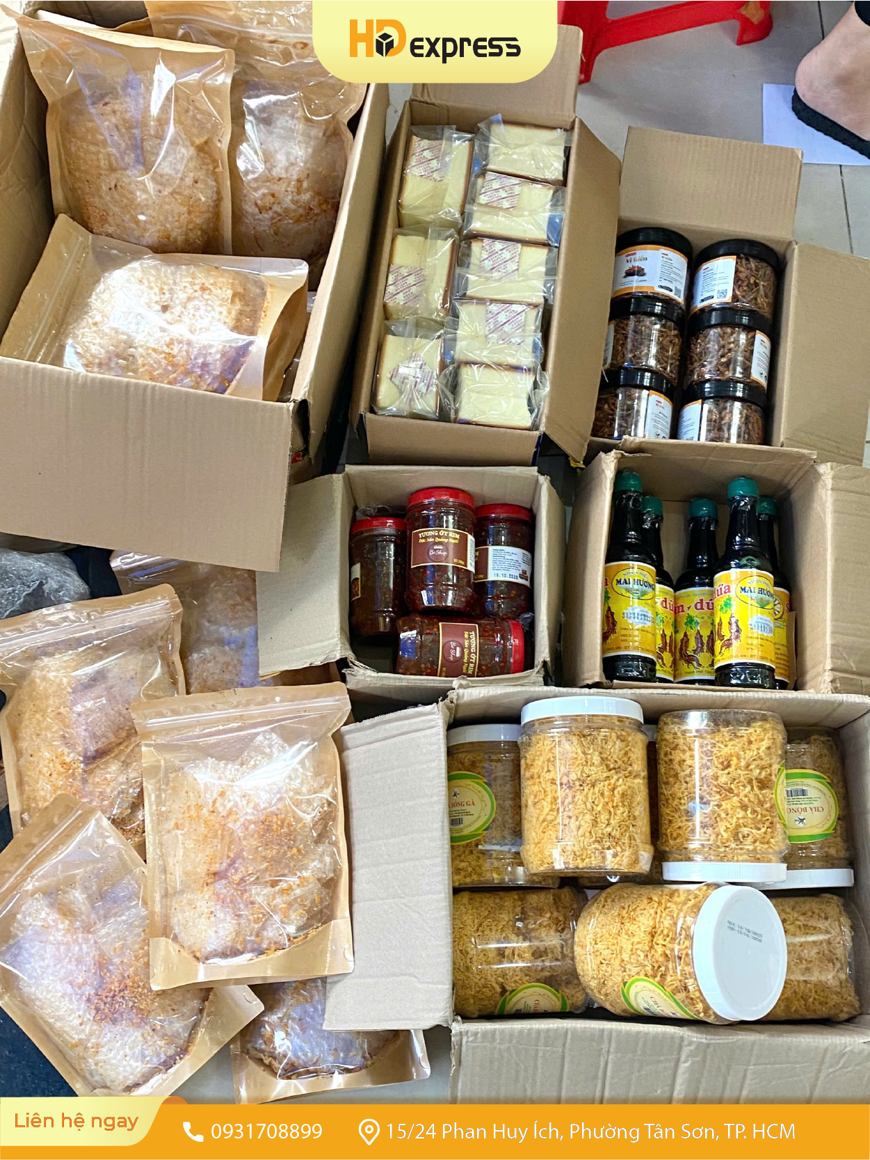Gửi hàng thực phẩm đi nước ngoài tại HD Express