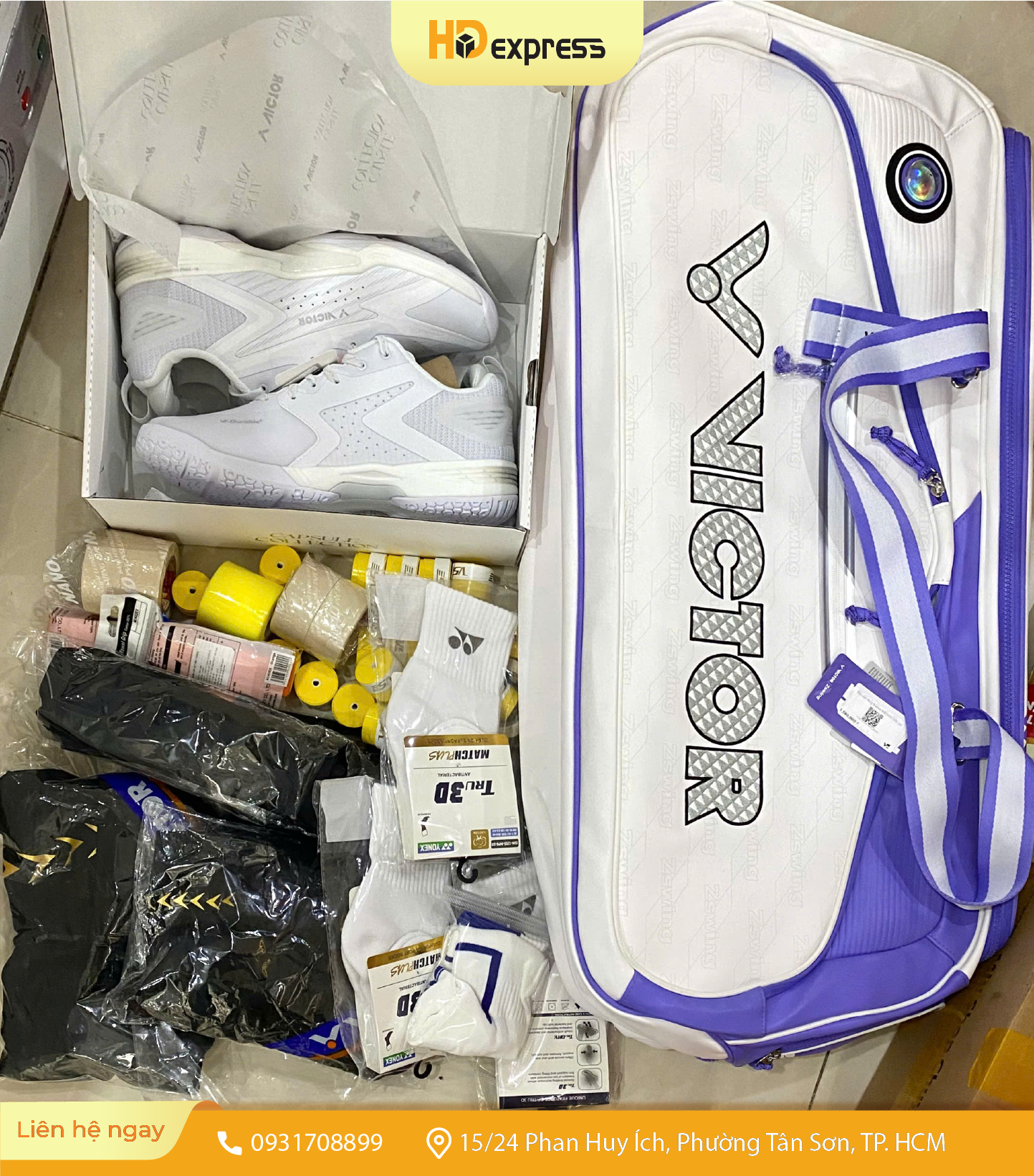 Phụ kiện thể thao gửi đi Mỹ tại HD Express