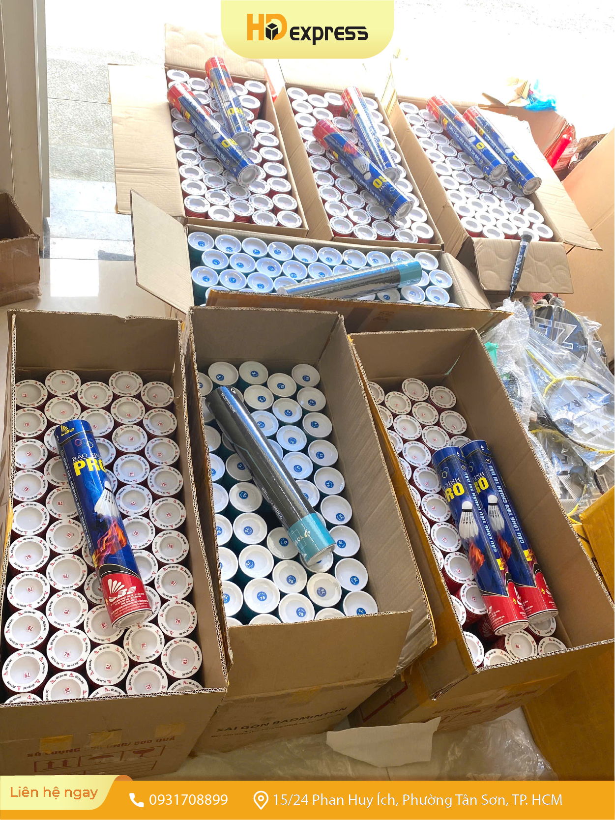 Gửi quả cầu lông đi Mỹ tại HD Express