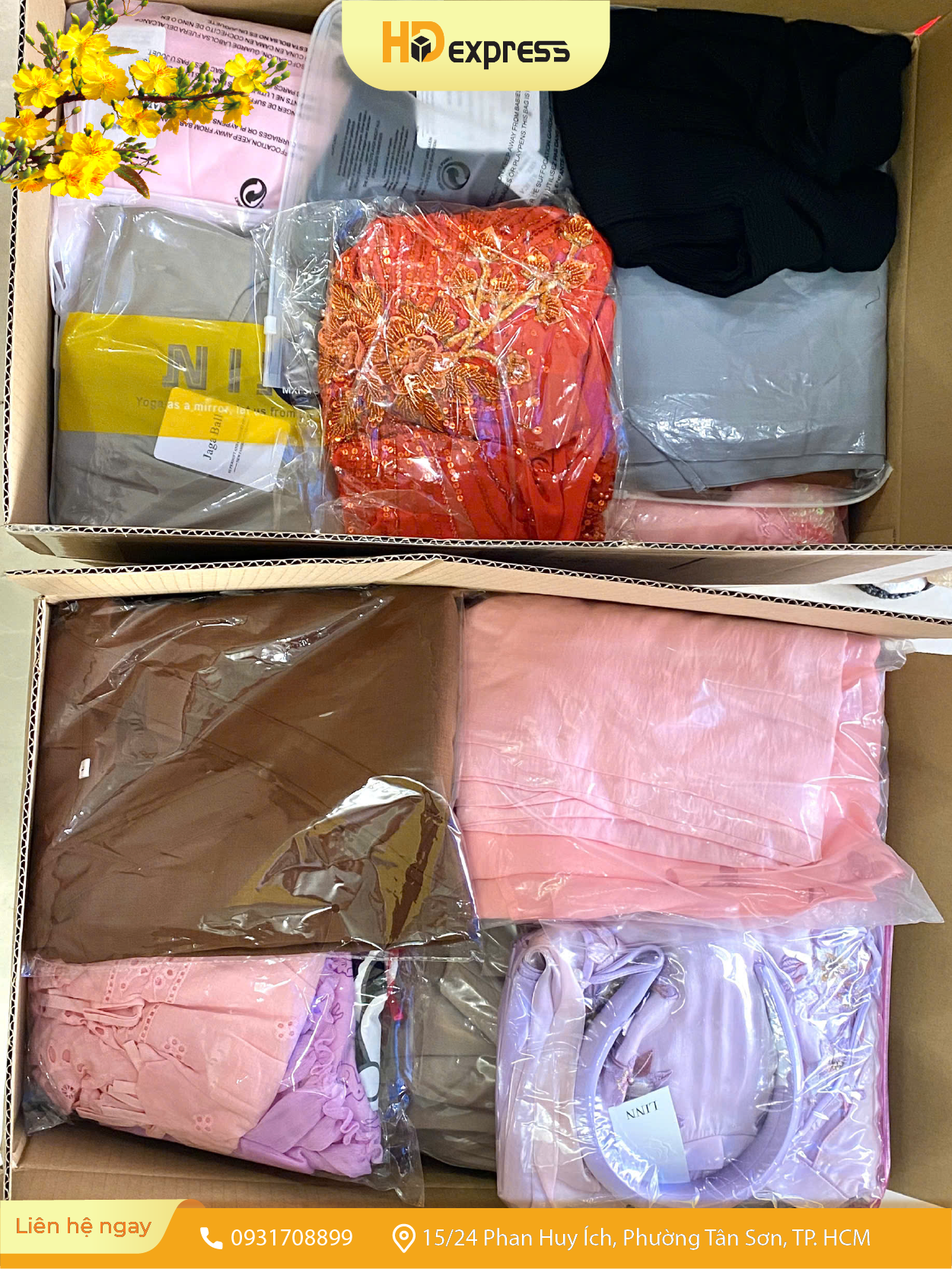 Áo dài tết gửi đi nước ngoài tại HD Express