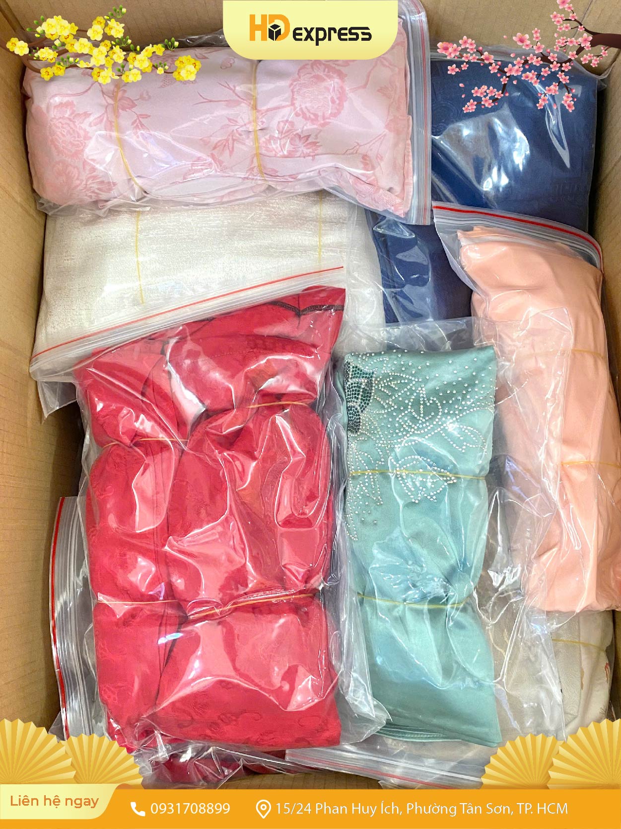 Gửi hàng áo dài tết đi nước ngoài tại HD Express