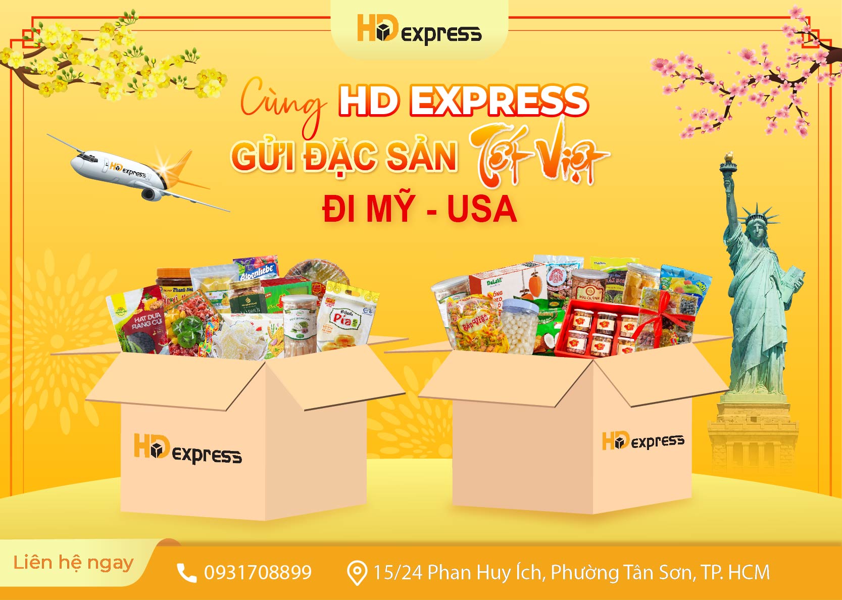Gửi đặc sản tết Việt đi Mỹ tại HD Express