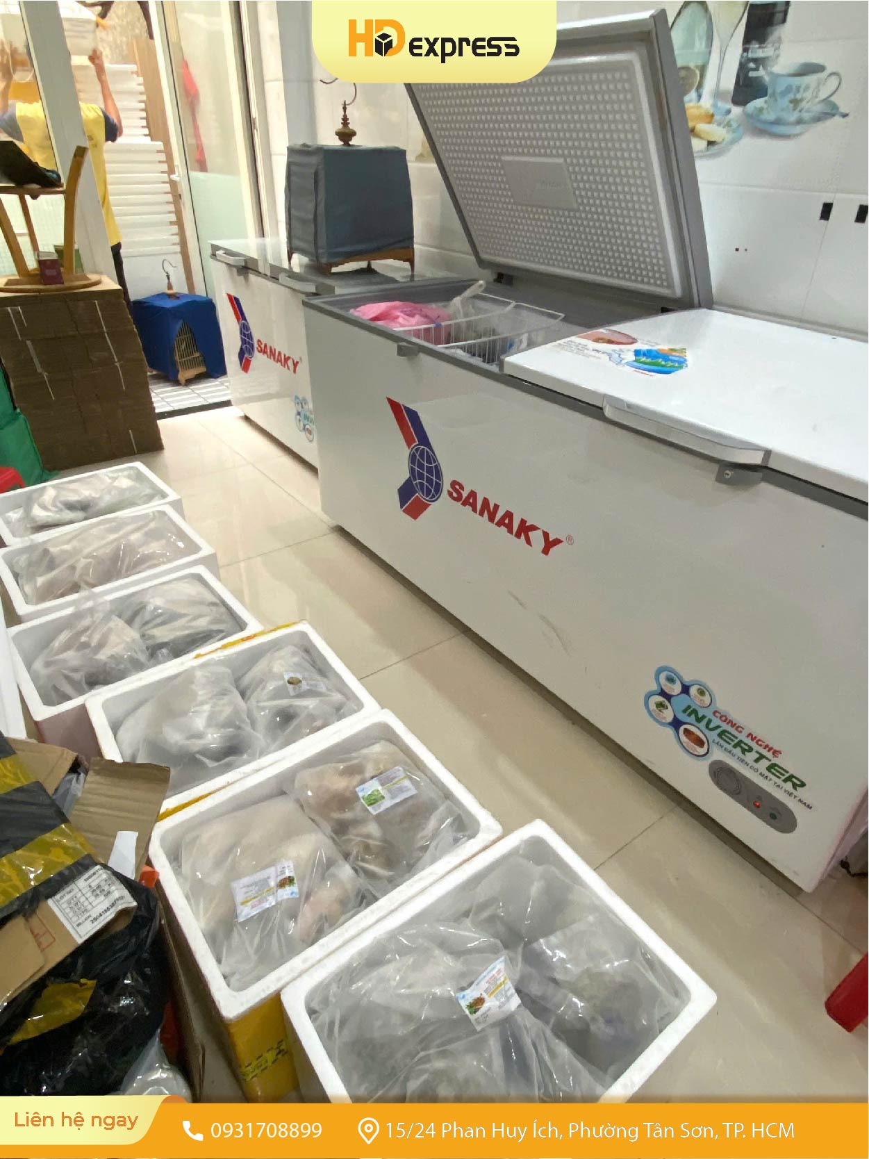 HD Express hỗ trợ bảo quản tủ đông trước khi đóng gói