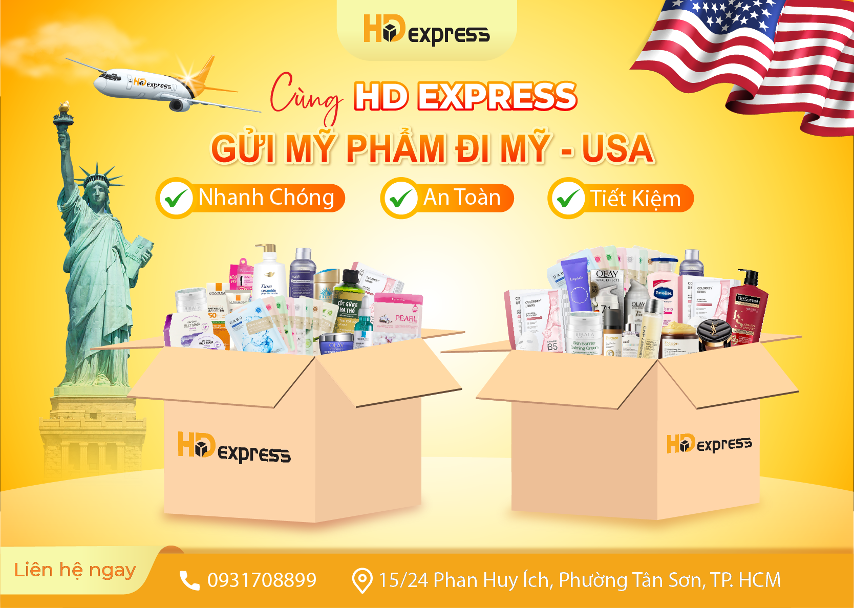 Gửi mỹ phẩm đi Mỹ