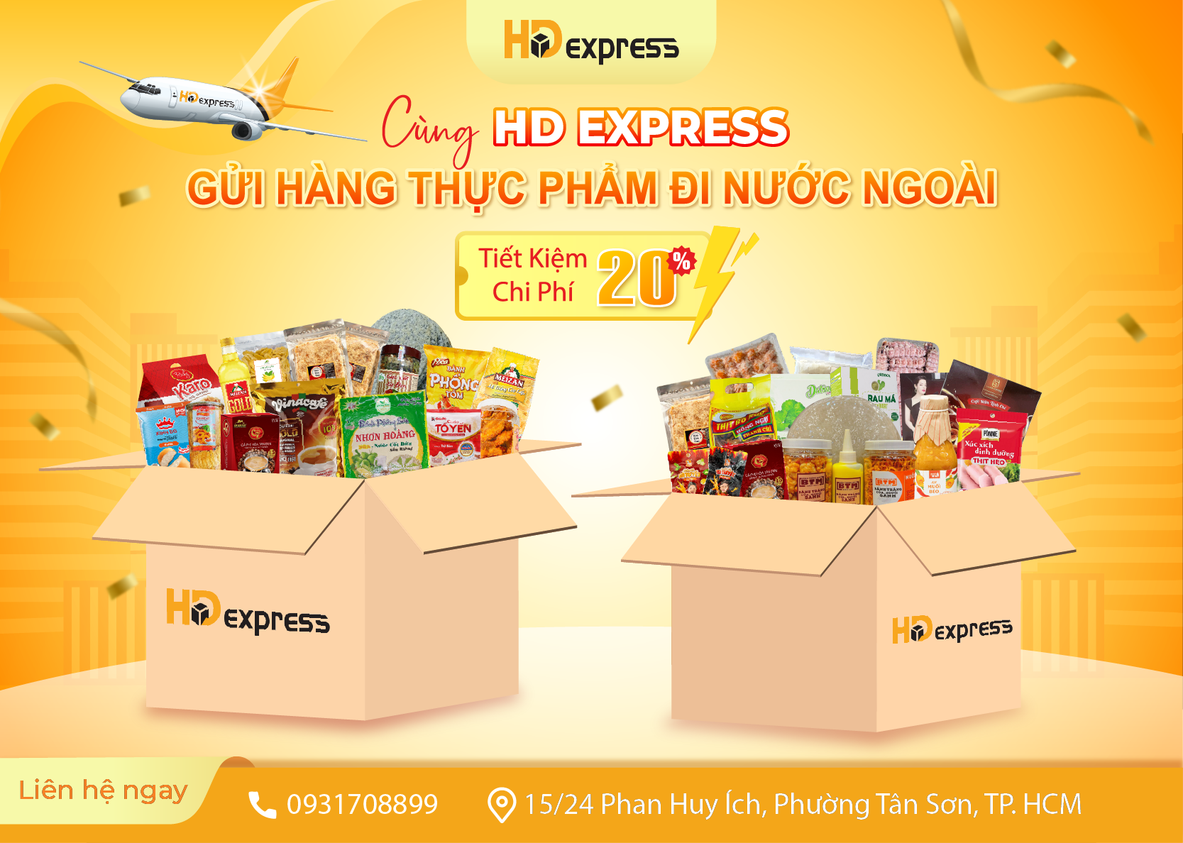 Gửi hàng thực phẩm đi nước ngoài tại HD Express