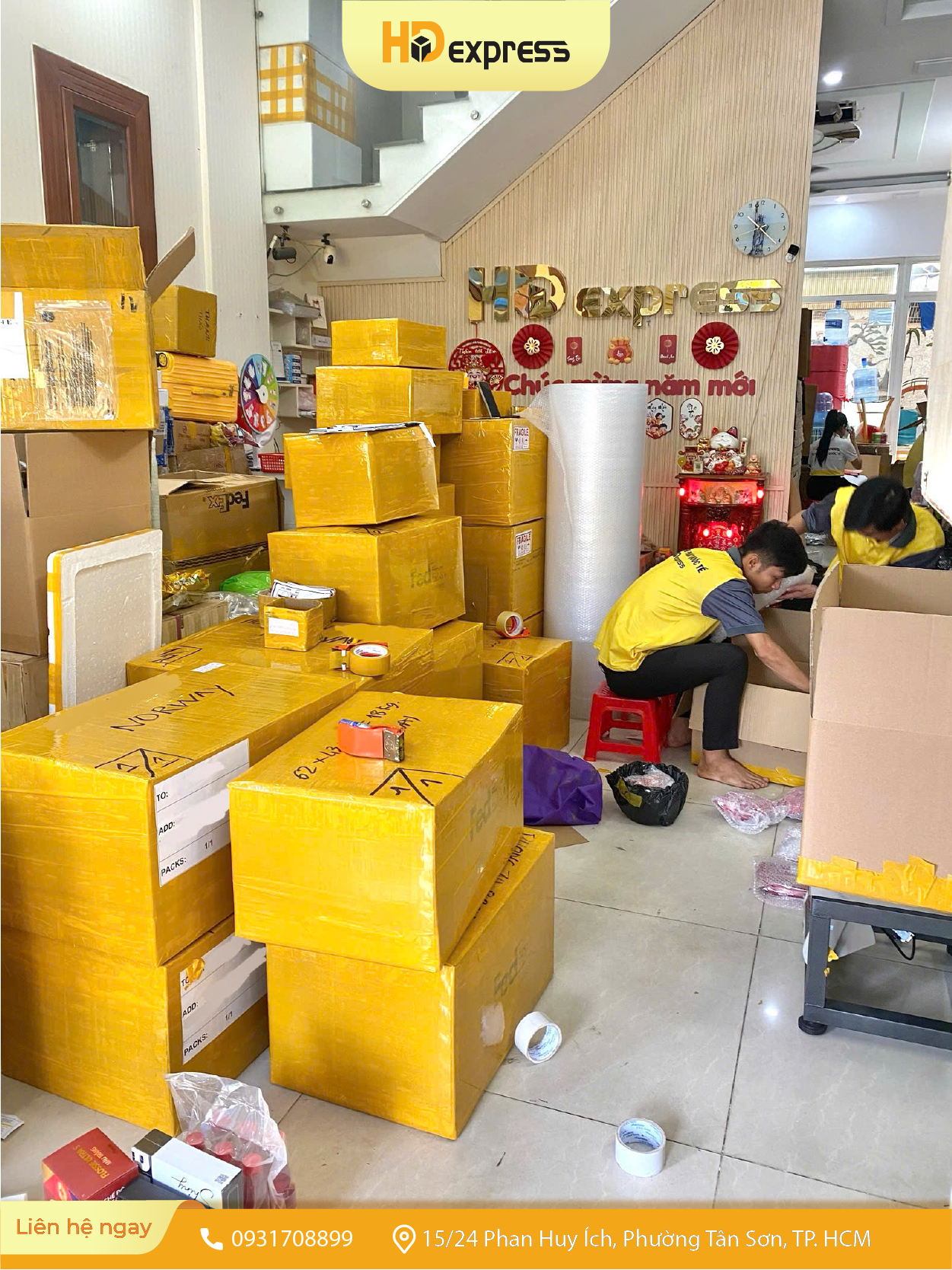 Gửi hàng hóa đi nước ngoài tại HD Express