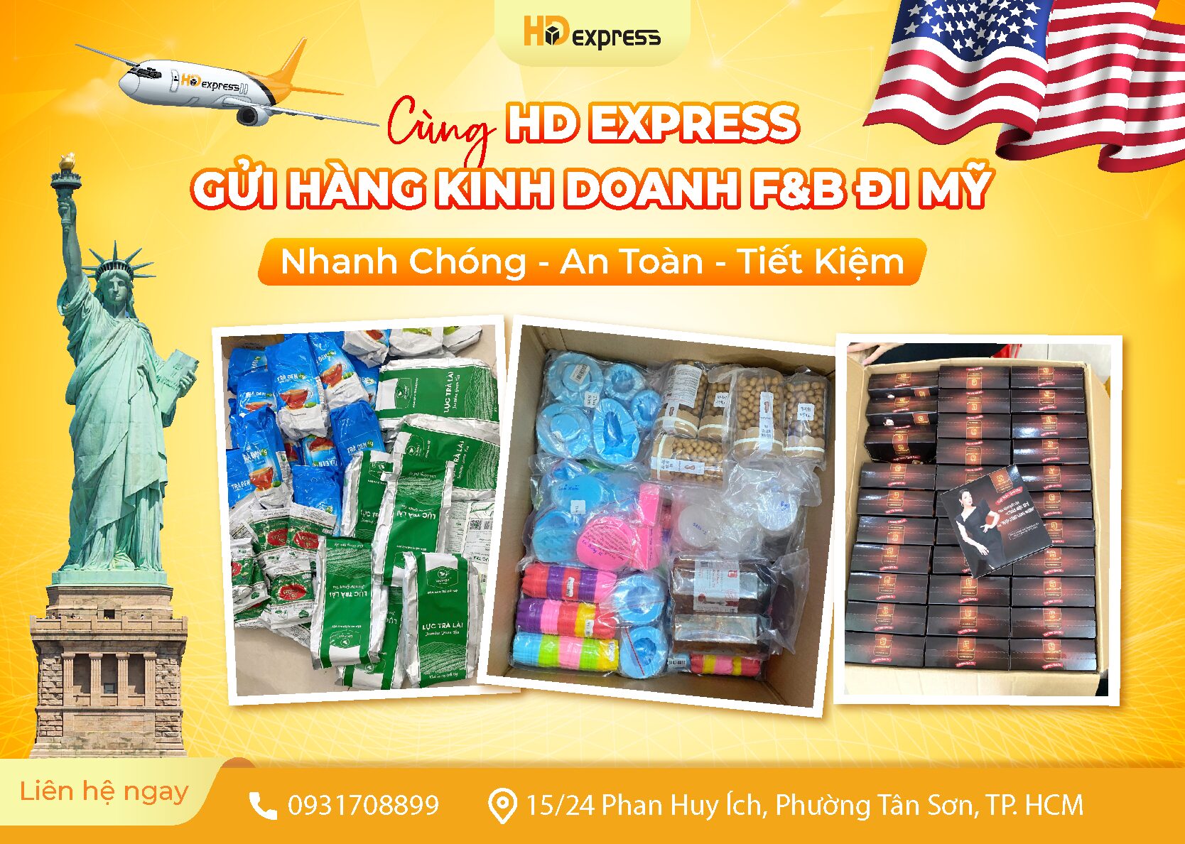 Gửi hàng kinh doanh F&B đi Mỹ