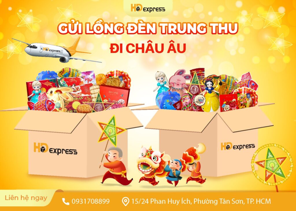 Gửi lồng đèn trung thu đi Châu Âu