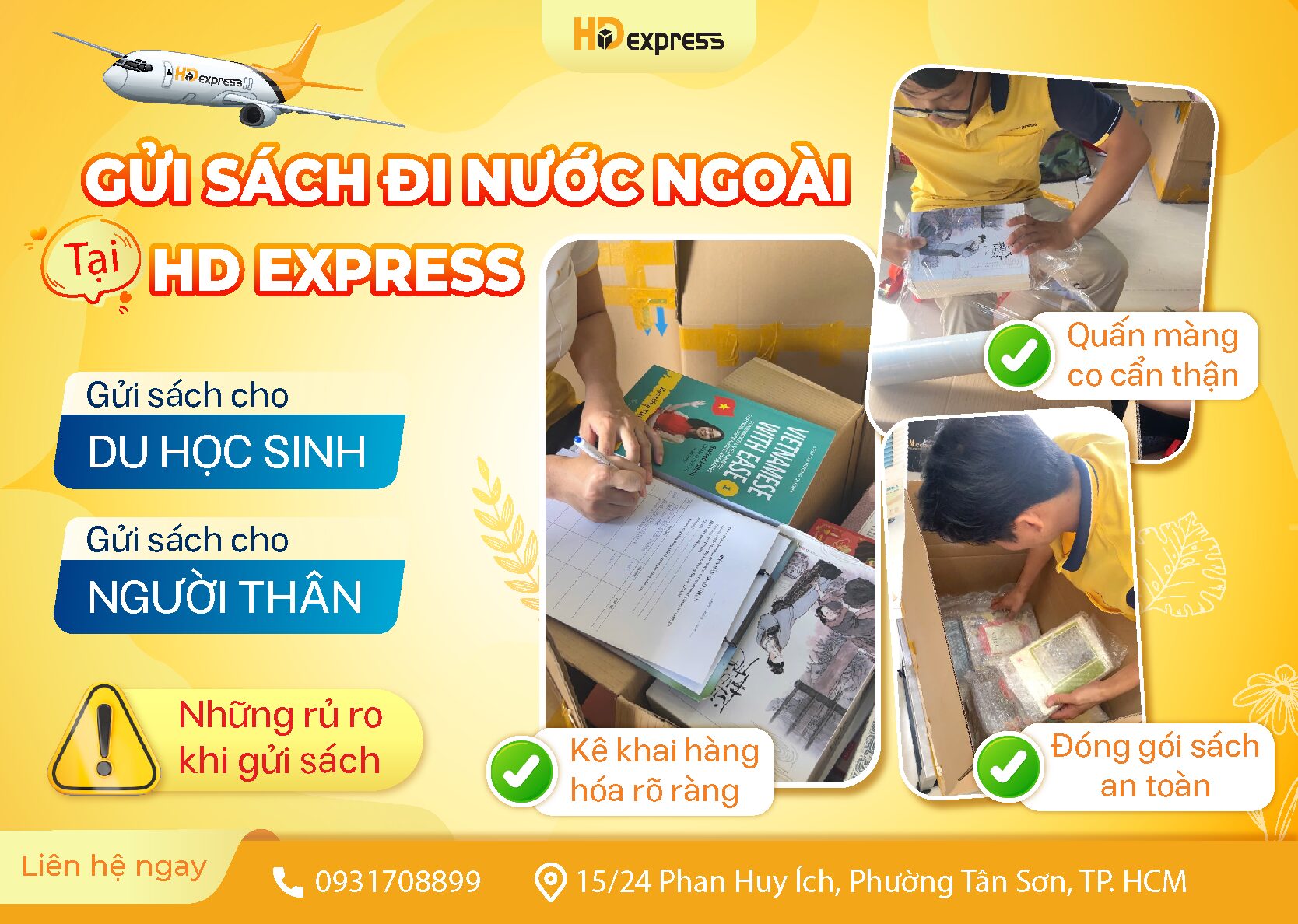 Gửi sách đi nước ngoài nhanh chóng, an toàn tại HD Express